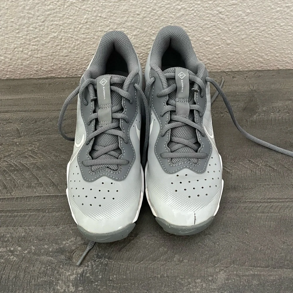 Kids Gray Nike Athletic baseball cleats Shoes